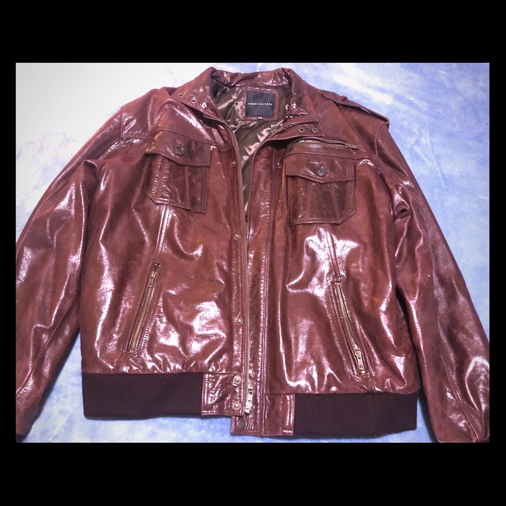 Leather burgundy jacket